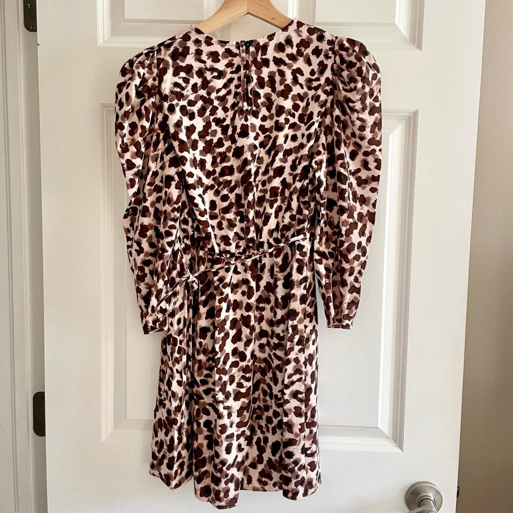ASOS DESIGN Petite Miss Selfridge Half Sleeve Animal Print Dress Size 2